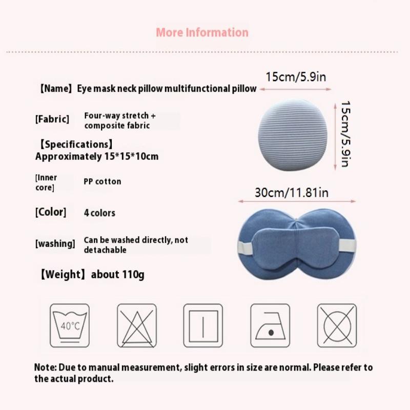 Portable 2 In 1 Neck Pillow Multifun Sleeping Mask Travel Eye Cover Flight Leg Rest Airplane Office Napping Sleeping Pillow