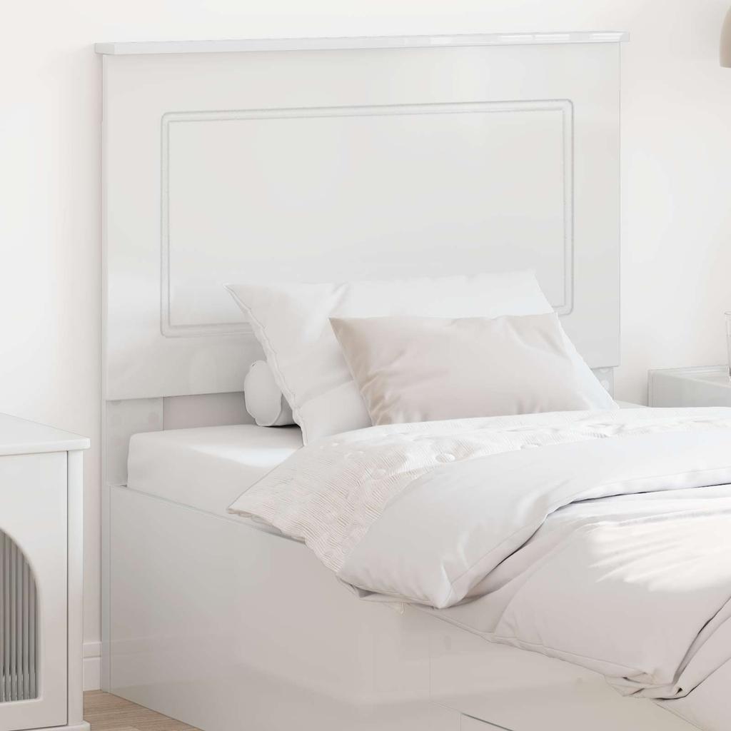 Headboard Glossy White 100 cm Particleboard