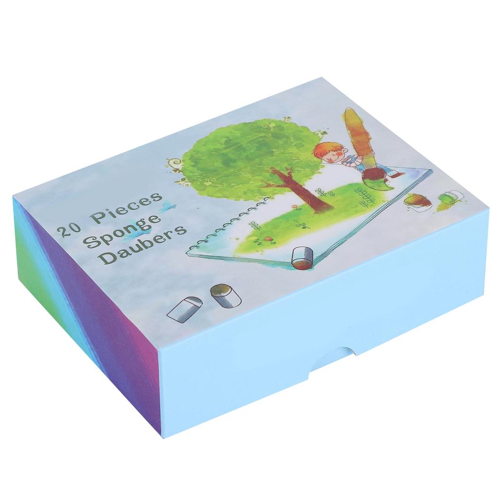 20Pcs Finger Sponge Daubers Yellow Children DIY Painting Ink Pad Stamping Tools Boxed