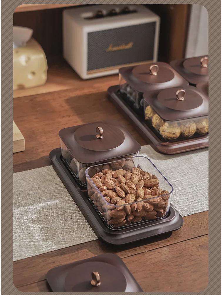 Bandeja para Lanches e Doces Estilo Retrô Imitação Madeira para Mesa de Centro de Sala de Estar