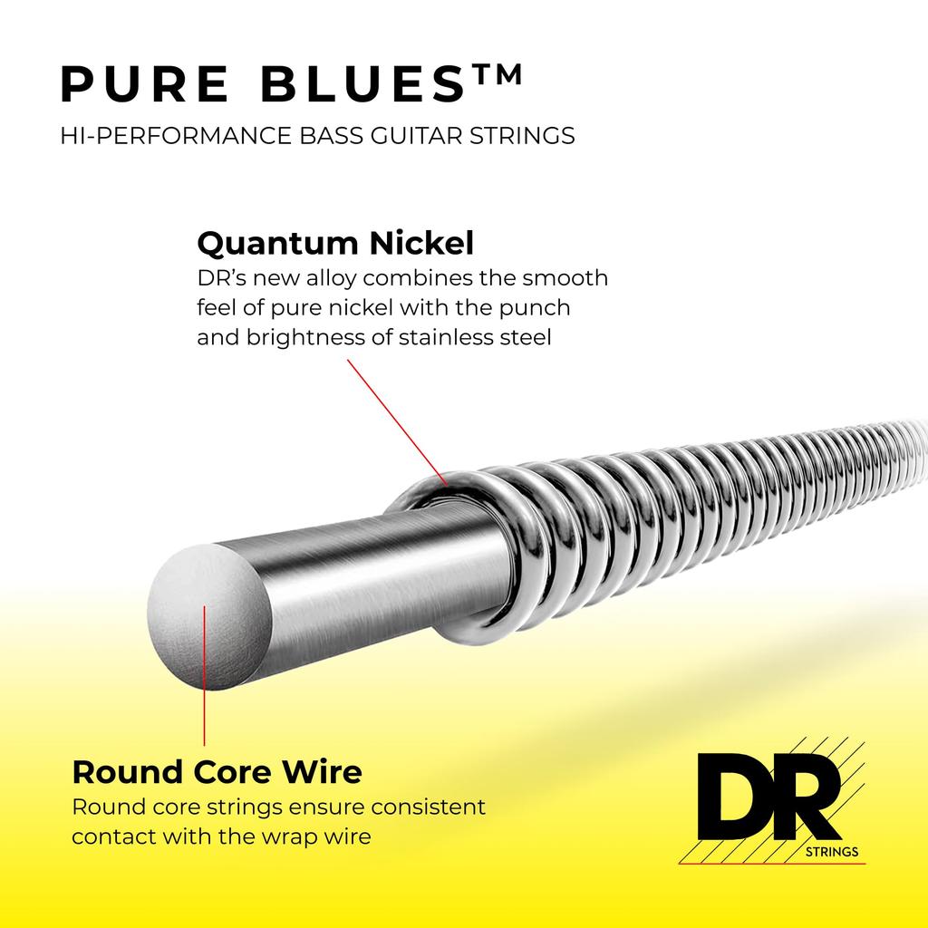 DR Strings Pure Blues Quantum Nickel Bass Strings, .045-.105, PB-45 [Official Japanese Product]