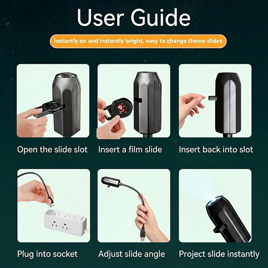 USB LED Christmas Projector Light 4/6/10 Modes Switchable Patterns Projector Atmosphere Light for Festival Party Ceiling Decor