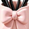 Stationery And Cosmetic Holder Storage Box with Bow Decor, 3D Printed Multifunctional Makeup Organizer, Organized Tool Durable Plastic Case