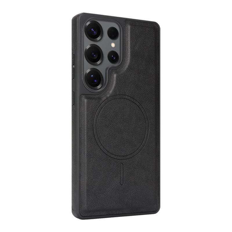 Samsung S25 Wireless Magnetic Leather Case with Card Slots for S24/S23 - High-End Protective Wallet
