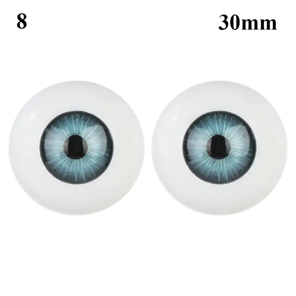 1Pair 22mm 30mm Realistic Half Round Craft Accessories Acrylic DIY Eyeballs Reborn Doll Eyes BJD Mini Easy Use Simulation