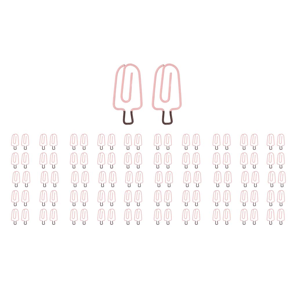 100PCS Ice Cream Paper Clips Metal Funny Cute Paper Clamp for Office School Supplies