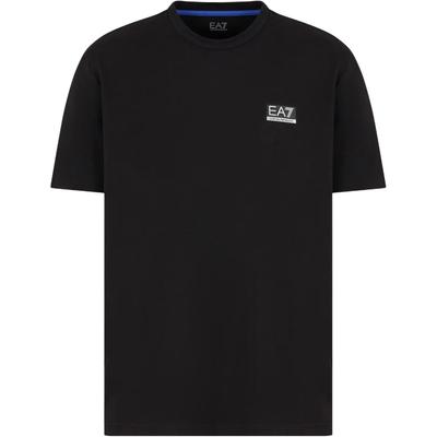EA7 SS24 Letter Logo Printed Crew Neck Casual Short Sleeve T-Shirt Men Tops Black 6DPT15-PJUVZ-1200