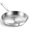 KOCH SYSTEME CS 3-Ply Stainless Steel Frying Pan, 26cm, Induction Compatible, Comfortable Handle, Oven Safe, and Dishwasher Safe