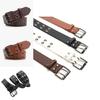 Unisex Punk Fashion Belt With Double Row Hole In Faux Leather For Streetwear And Daily Outfits
