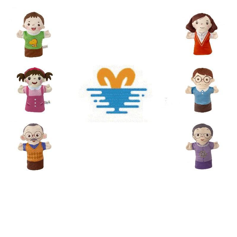 בובות יד משפחתיות חמודות למשחק אינטראקטיבי ולמידה