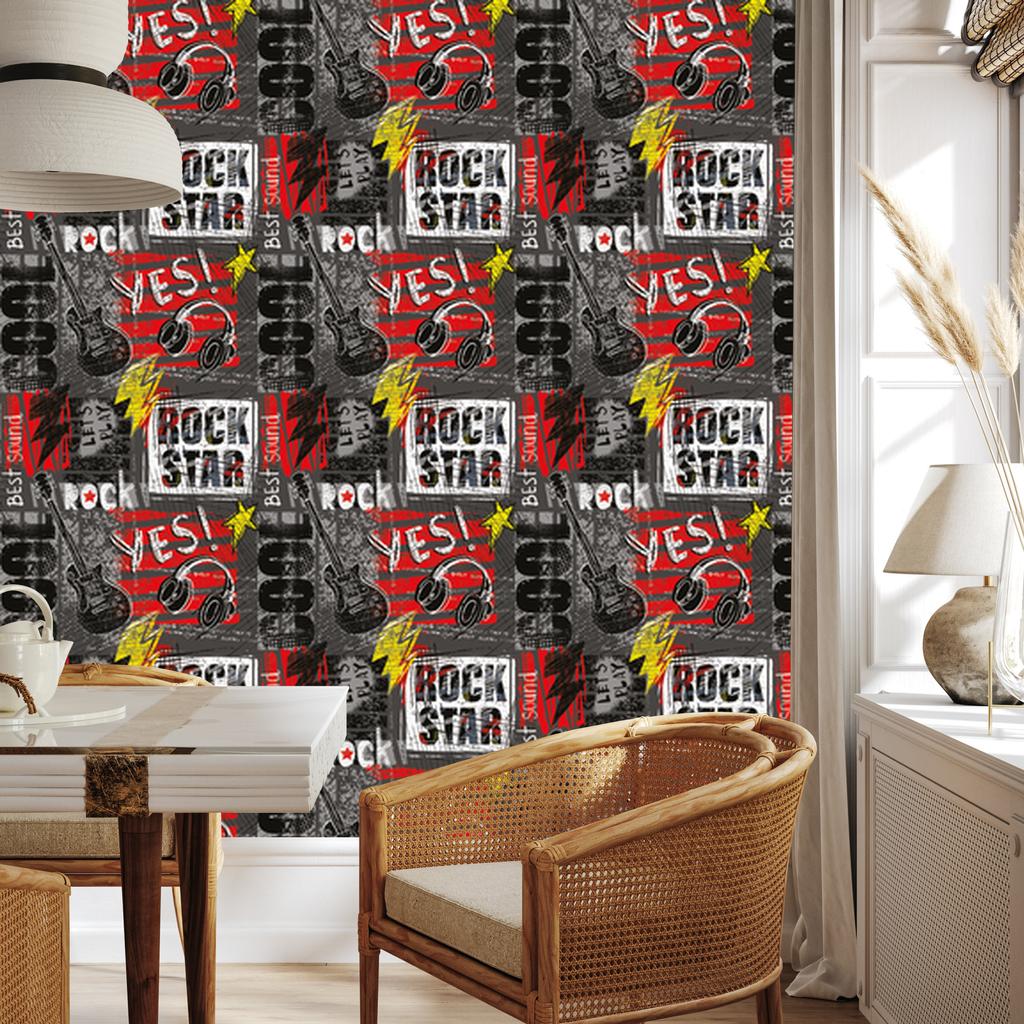 Graffiti pattern wallpaper for living room and bedroom 50x1000