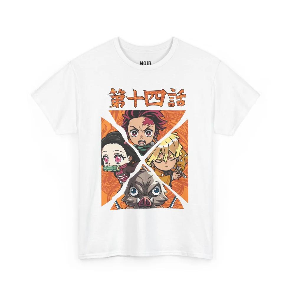 Demon Slayer Quartet Of Slayers Pure Cotton T-Shirt For Unisex And Unisex Anime Style Fashion Comfortable Short Sleeved T-Shirt