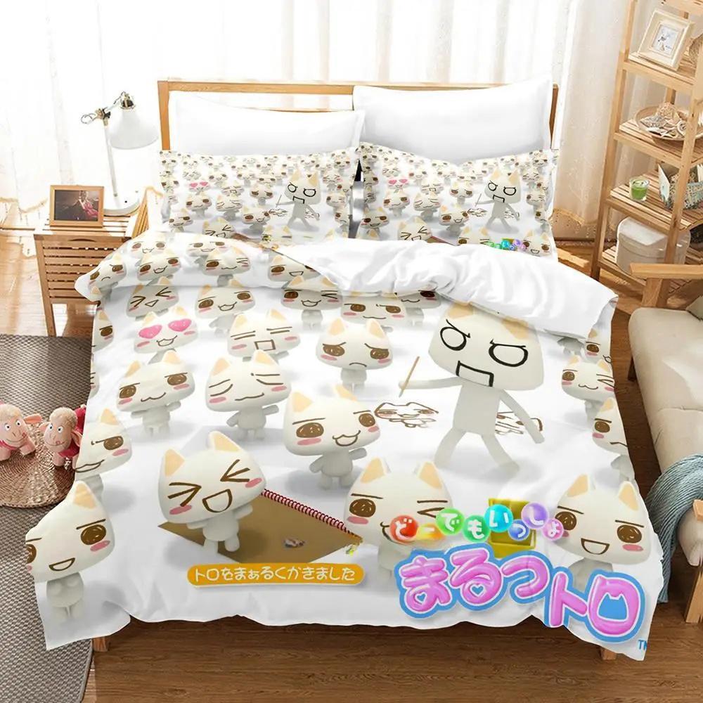 Cute Inoue Toro Bedding Set Single Twin Full Queen King Size Bed Set Adult Kid Bedroom Duvet Cover Sets 3D Anime Bed Sheet Set