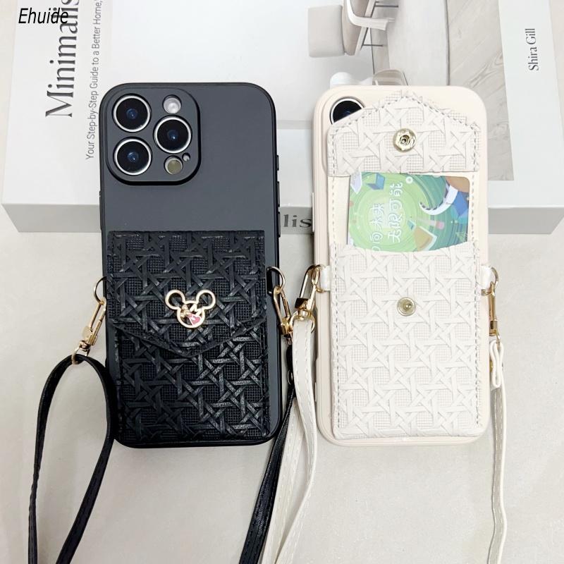 Woven Wallet Strap Case For Samsung Galaxy S25 Ultra S24 FE S20 S21 S22 S3 Plus A17 Card Slot Holder Crossbody Lanyard Bag Cover