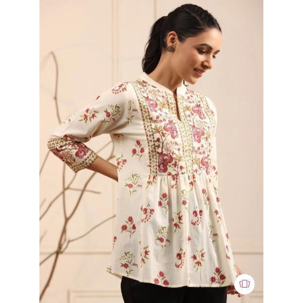 Women Office Party Wear Top Tunic Kurti Set Indian Bollywood Ethnic Short Kurta