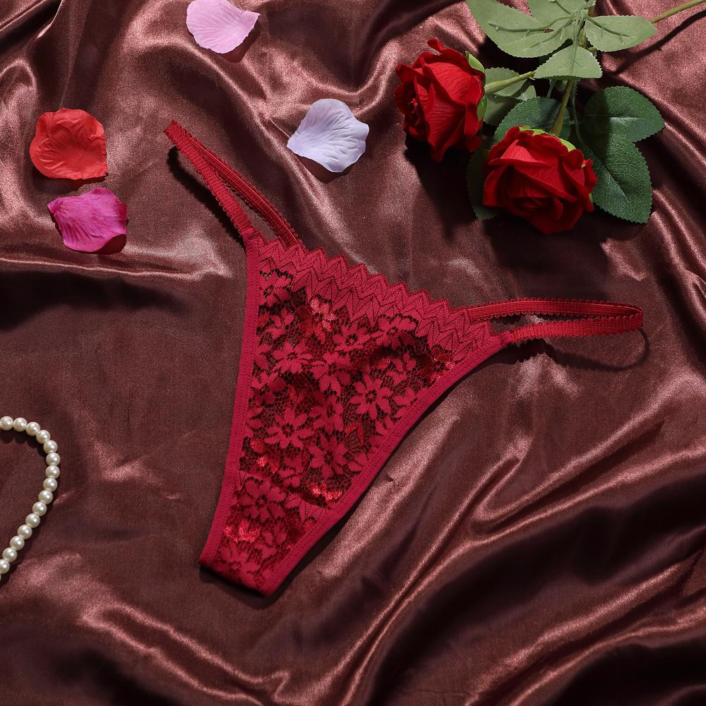 Women's Sexy Panties Lace Jacquard Pattern Ventilate European And American Butterfly Knot Hollowed Out Lingerie Super Comfortabl