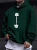 Fitness Dumbbell Theme Kids Hip Hop Sports Hooded Sweatshirt,vintage Dumbbell Text Graphic,comfy Loose Fit for Casual Sports Outing.