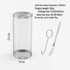 Outdoor BBQ Rolling Grill Basket, 304 Stainless Steel Barbecue Cylinder Net Cage.