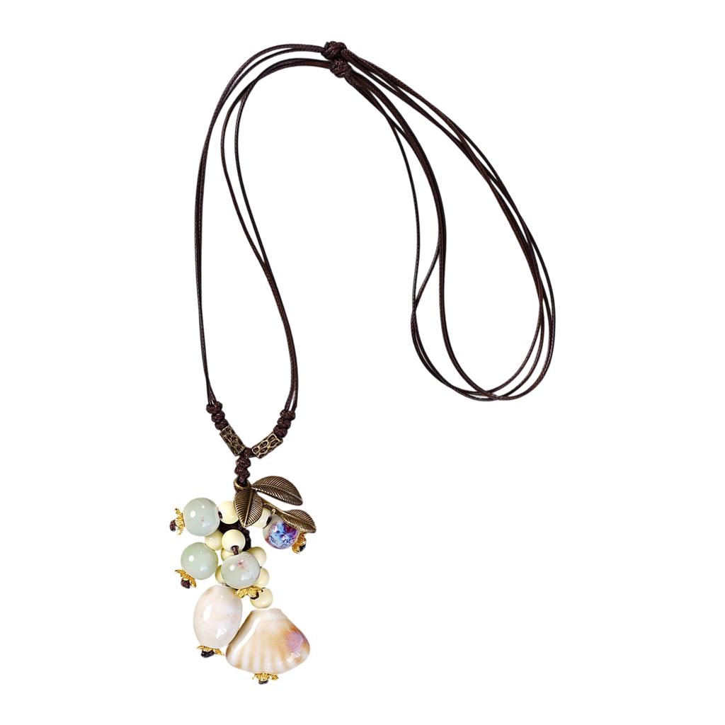 Handmade Ceramic Leaf Necklace Unique Designs Portable Jewelry With Adjustable Chain for Trendy Women Casual Wear