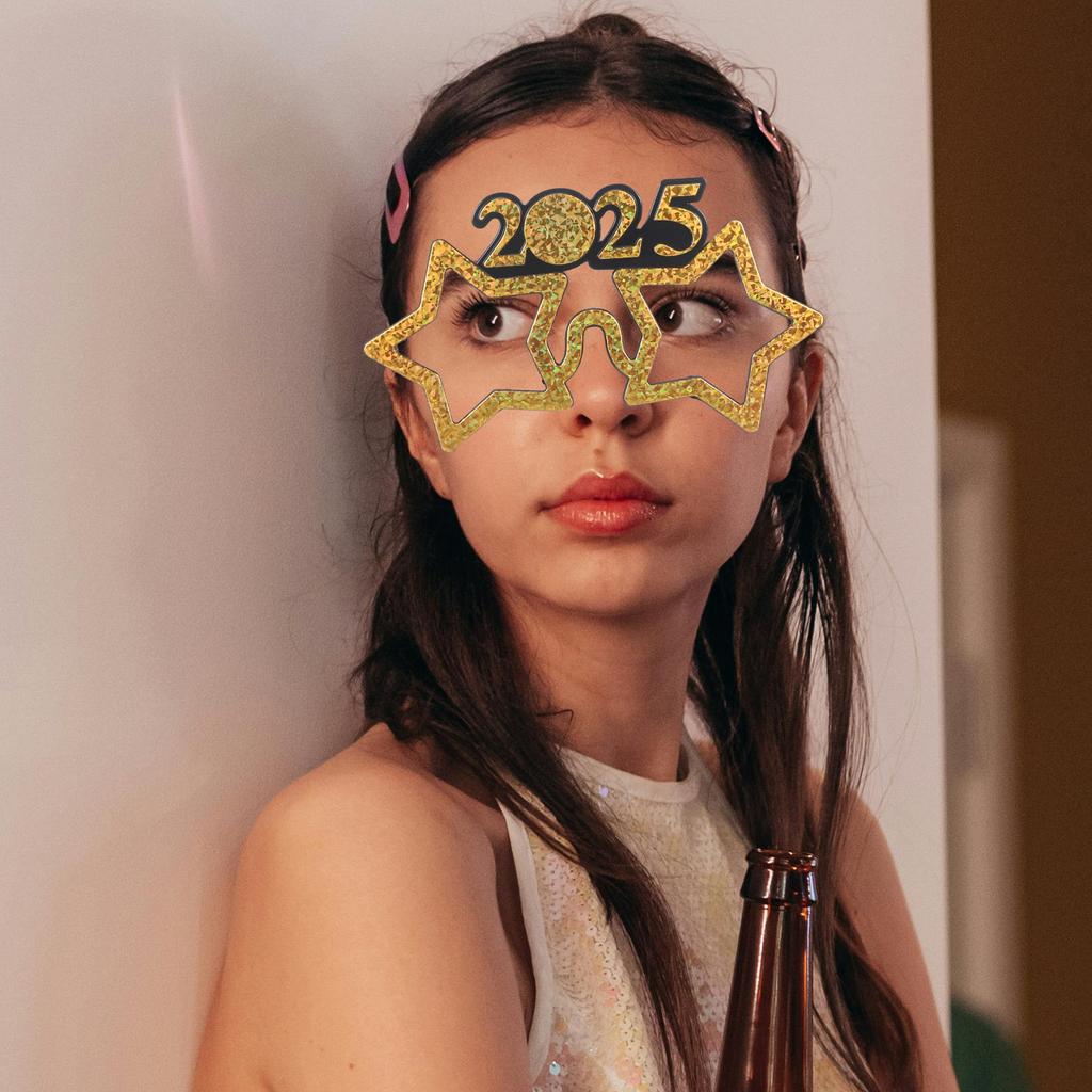 New Year 2025 Eyeglasses Star Style Party Supplies Photo Props Plastic Party Eyewear Fun Dancing Glasses Lightweight Comfortable