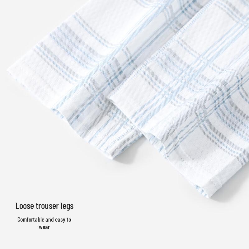Yiershuang Boys' Summer Pure Cotton Mesh Pajama Set