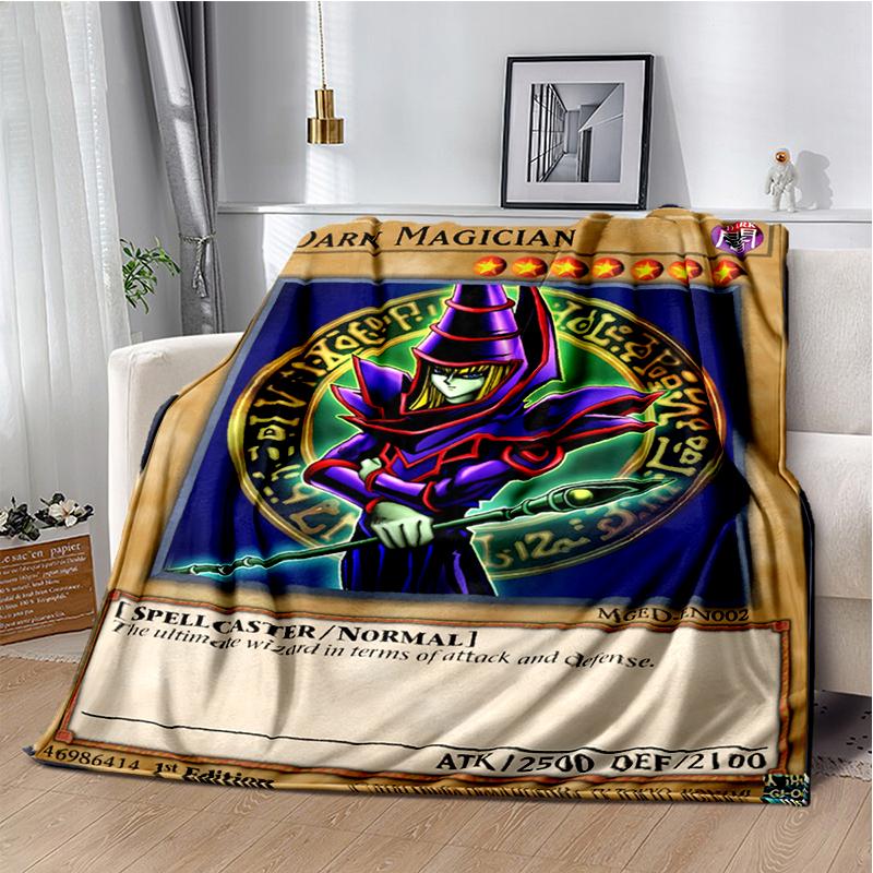 Dark Magician Cartoon Anime Throws Blanket Kids Super Soft Cute Blankt for Travel Couch Picnic Bed Flannel Blanket Birthday Gift