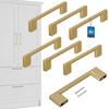 KOTARBAU® Kitchen Furniture Handle Classic Modern Oblong Long Matte Gold 126 MM Spacing 96 MM Set of 6