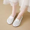 Summer new breathable hollow women's Doudou shoes soft sole soft surface woven fabric comfortable flat sole single shoes