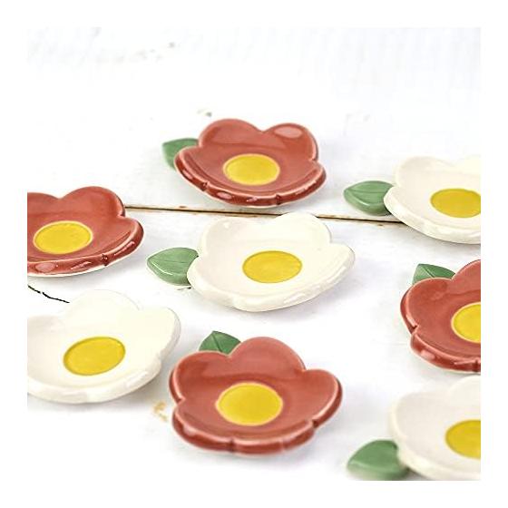 Tatara Chopstick Rest, Camellia, Red, Mino Ware, Ceramic, Handmade, Hand-formed, Tatara-made, 030550