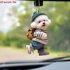 Cute Backpack Puppy Keychain Car Rearview Mirrors Decor Itemation Pendant 2D Acrylic Keychain Hanging Ornament Fashion Accessories