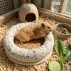 Round Summer Hamster Pad Breathable Golden Bear Cool Nest Hamster Nest Mat  Pet Supplies
