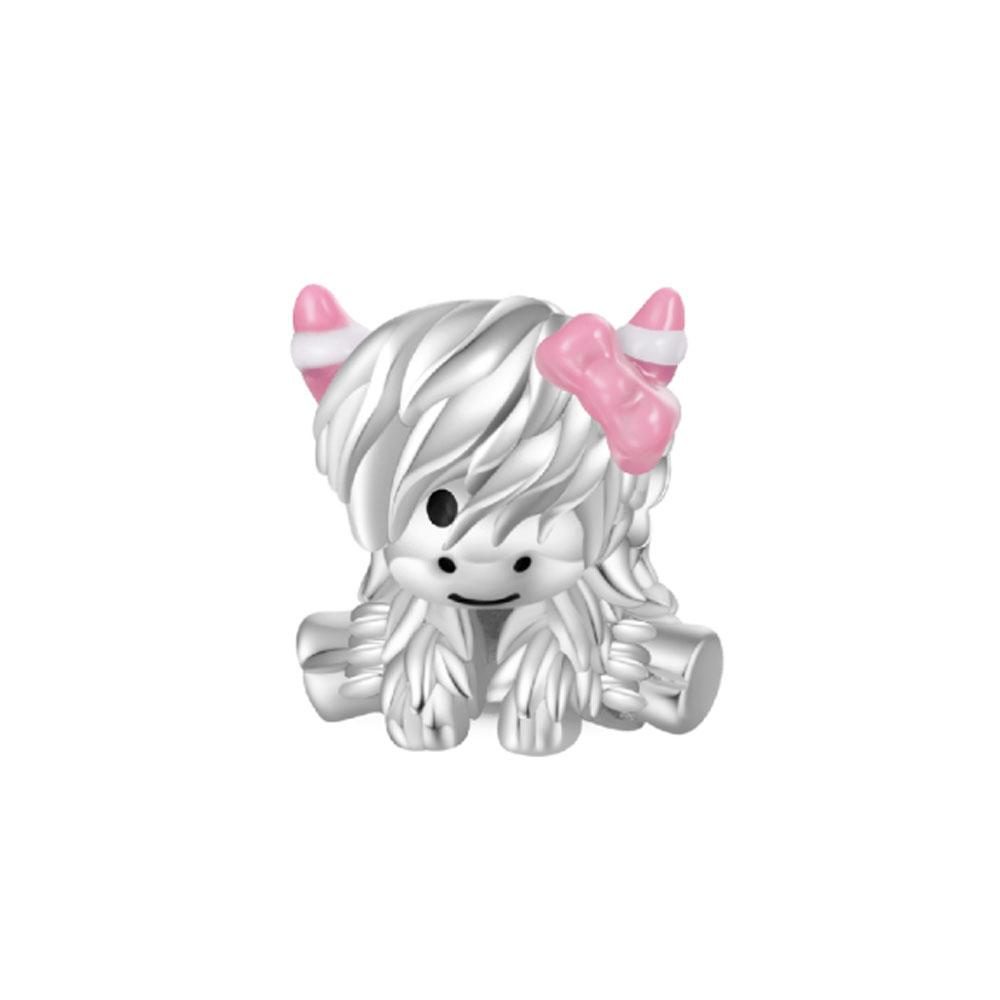 Weihnachtsmann Schneemann Isolationsperle, Kupfer Glückshase Kuh Tier Anhänger Weihnachtsgeschenk Fitdiy Armbänder, Halsketten Geschenke