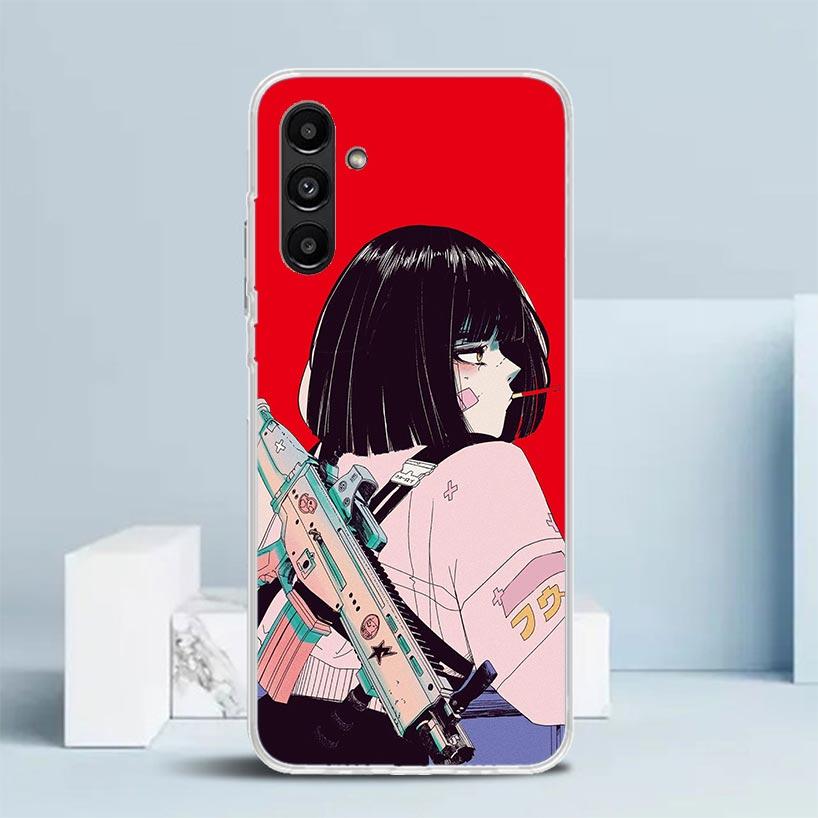 Japanese Style Anime Girl Phone Case For Samsung Galaxy A17 A37 A57 A16 A15 A14 A13 A56 A55 A54 A53 A36 A35 A34 A33 A26 A25 A24