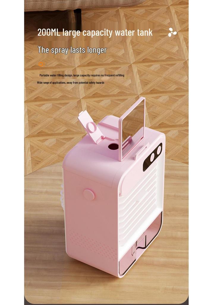 Portable Strong Wind Desktop Cooling Fan with Spray for Dormitory and Bedroom