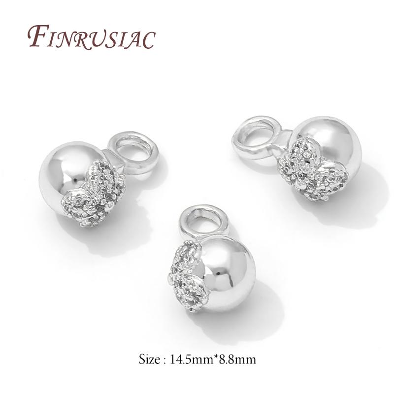 18K Gold Plated Decorative Pendants,Round Charms For Jewelry Making,Ball Pendant For Necklace,DIY Beading Accessories