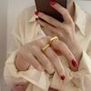 Color Plain Ring Ring Female Niche Design High-end Square Index Finger Ring Titanium Steel Hand Jewelry