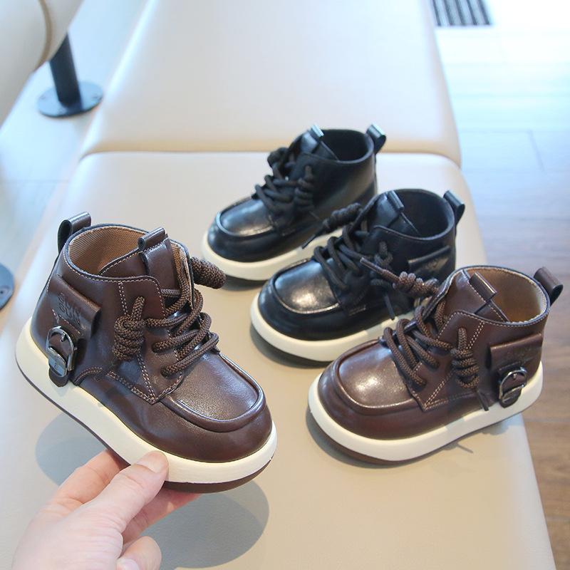 Children's Martin boots 2025 spring and autumn new boys' short boots British fashion girls' leather boots soft-soled baby shoes list