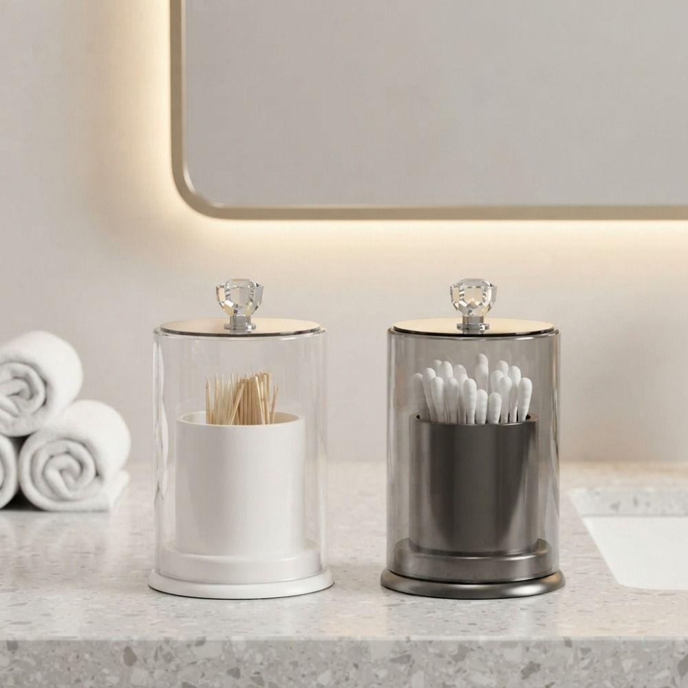 Dust-proof Toothpick Storage Bucket Portable Cotton Swab Storage Box for Living Room