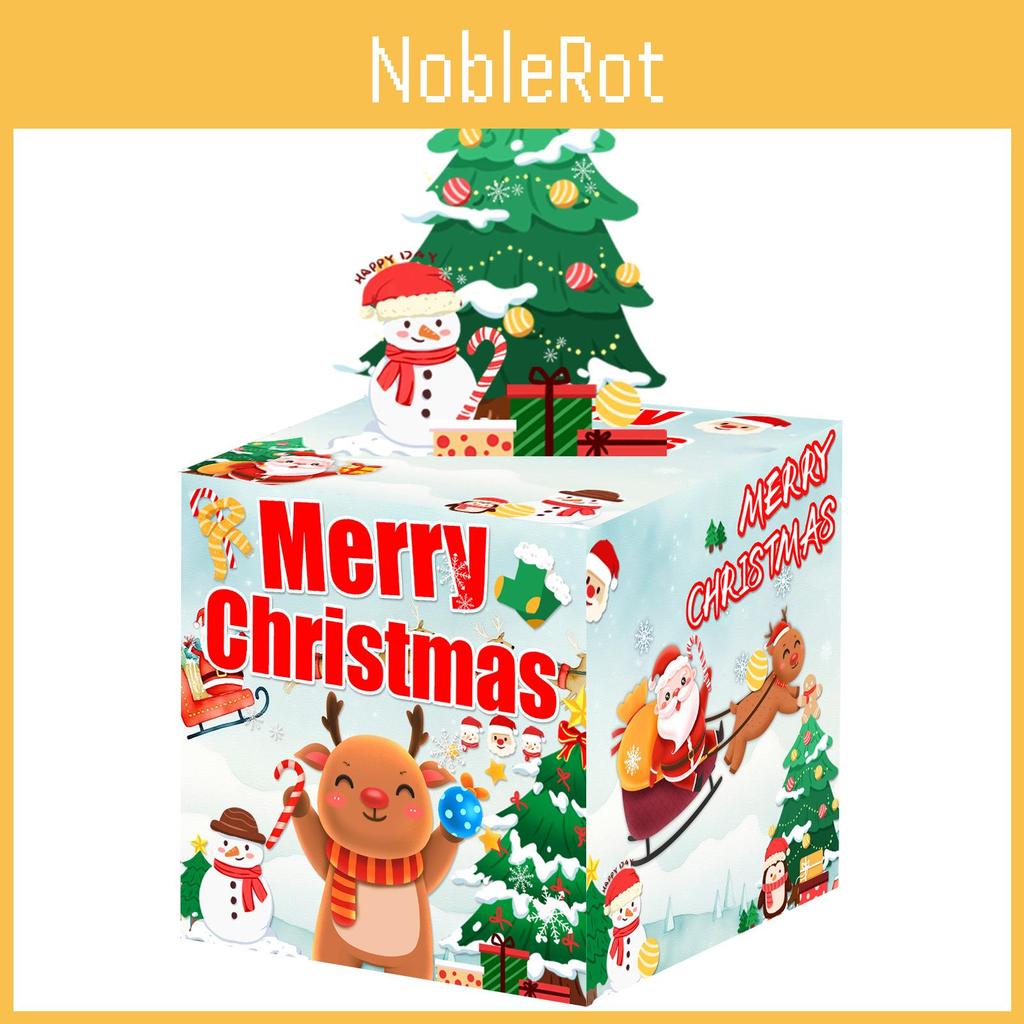 Tree Christmas Blue Pattern Money Box Gift Box Christmas Atmosphere Props Decor