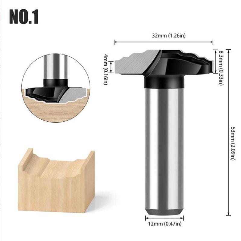 1/2 Shank Door Panel Line Cutter Router Bits Glue Joinery Trimming Machine Milling Cutter for Wood Woodwork Cutter