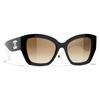 Chanel Logo Frame Nylon Butterfly Sunglasses Unisex Sunglasses Black CH6058-C1656