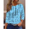 Womens Round Neck 3D Dinosaur Print Tee - Casual Fit 7/8 Sleeve 2025