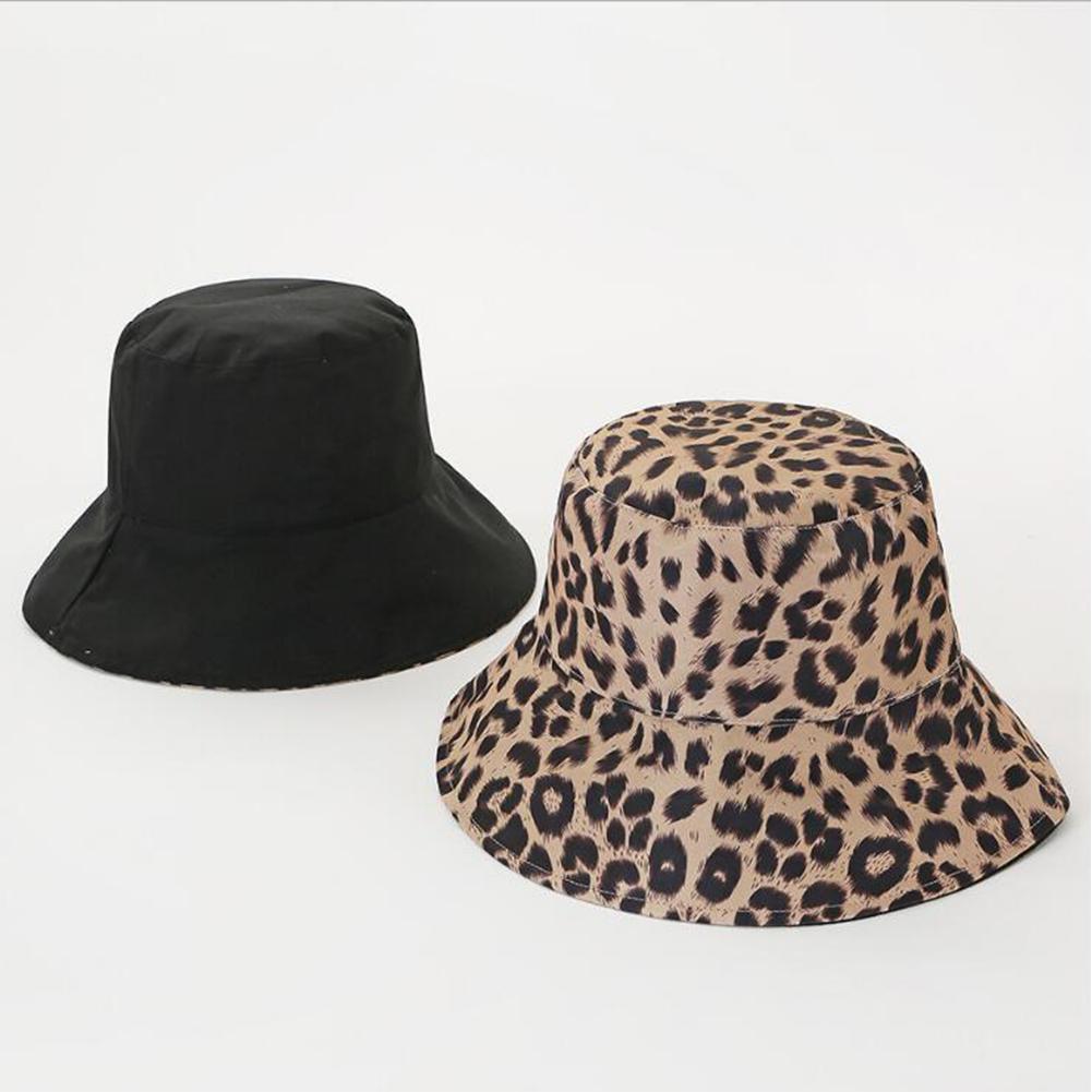 Summer Leopard Printing Double Sided Sunscreen Bucket Hat