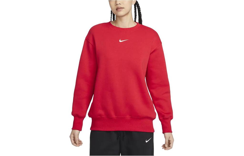 Nike Sportswear Phoenix Fleece Solid Color Crew Neck Fleece Lined Casual Long Sleeved Shirt Sweatshirt Women's DQ5734-657