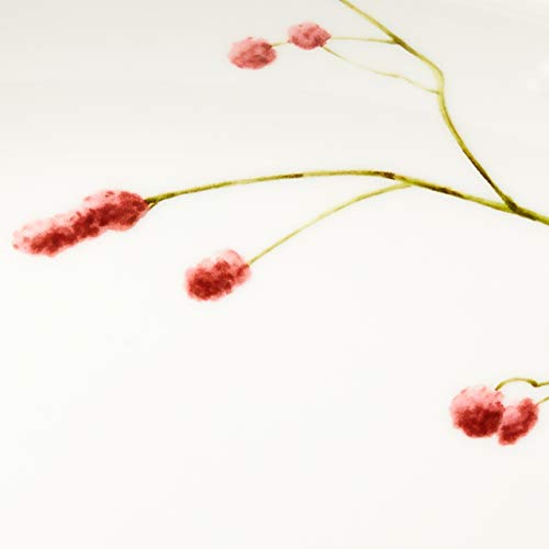 NARUMI Bowl and Plate Set, "Sato Hanagoyomi" (Sato Hana Goyomi) Design, 32cm Diameter, Green, Floral Pattern, Set of 2, Cute Oval Bowls, Wedding Gift,