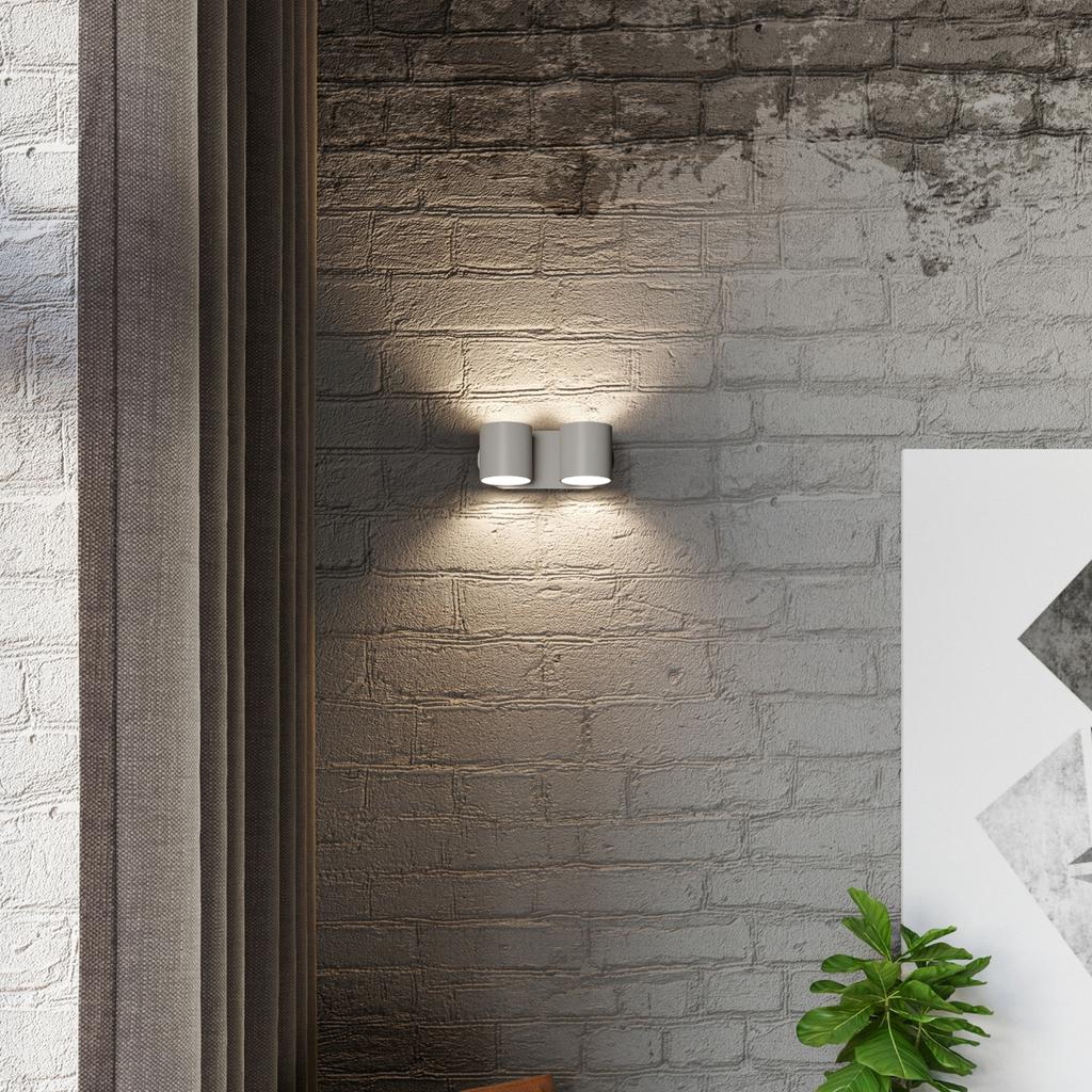 Orbis 2 grey wall lamp