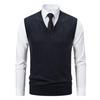 Men Knitting Vest V-Neck Sleeveless Rhombus Texture Sweater Vest Autumn Winter Solid Color Casual Vest Knitwear