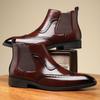 Stivali da uomo in pelle casual da lavoro  nuove scarpe in pelle a mezza gamba  stivaletti da uomo stile britannico retrò