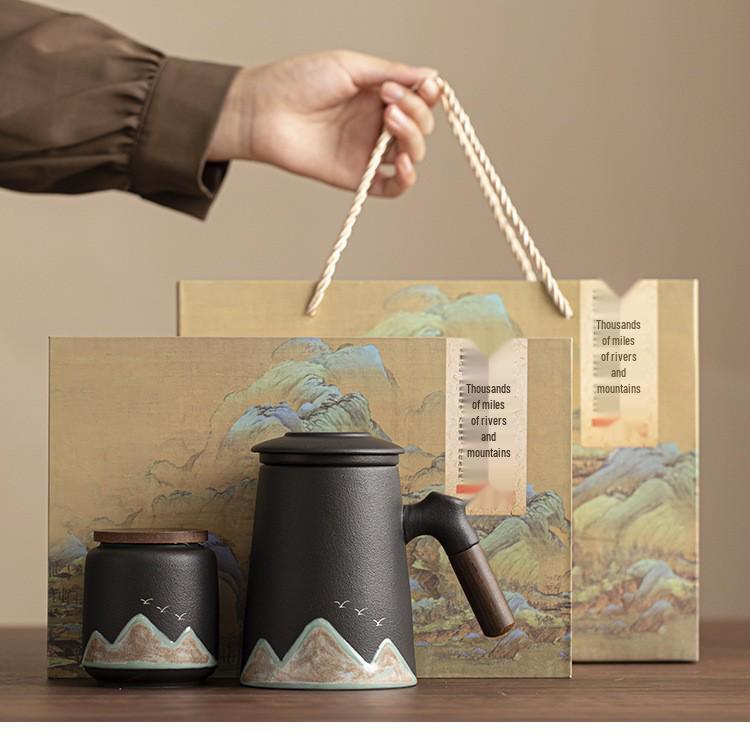 National Tide Creative Tea Set: Separable Office Mug and Kung Fu Set, Logo Customizable