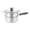 Maruyama Latelatte Two-Tier Steamer, 18cm, 2.2L, Glass Lid, LA-18M, Induction and Gas Stove Compatible, Steamer, Saucepan, Stainless Steel, Made In Ja